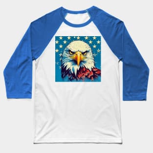 Freedom's Colors: Pop Art Bald Eagle and American Flag Baseball T-Shirt